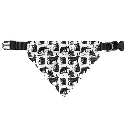 Black And White Rat Pattern Print Over The Collar Dog Bandana