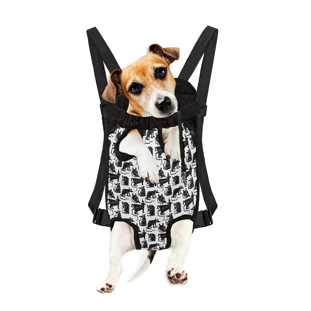 Black And White Rat Pattern Print Pet Carrier Backpack