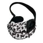 Black And White Rat Pattern Print Pet Sling Carrier
