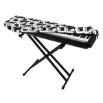 Black And White Rat Pattern Print Piano Keyboard Cover