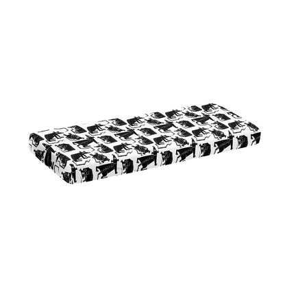 Black And White Rat Pattern Print Piano Keyboard Cover