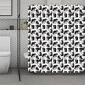 Black And White Rat Pattern Print Polyester Shower Curtain