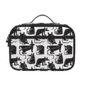 Black And White Rat Pattern Print Portable Lunch Bag
