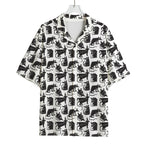 Black And White Rat Pattern Print Rayon Hawaiian Shirt