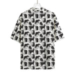 Black And White Rat Pattern Print Rayon Hawaiian Shirt