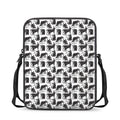 Black And White Rat Pattern Print Rectangular Crossbody Bag