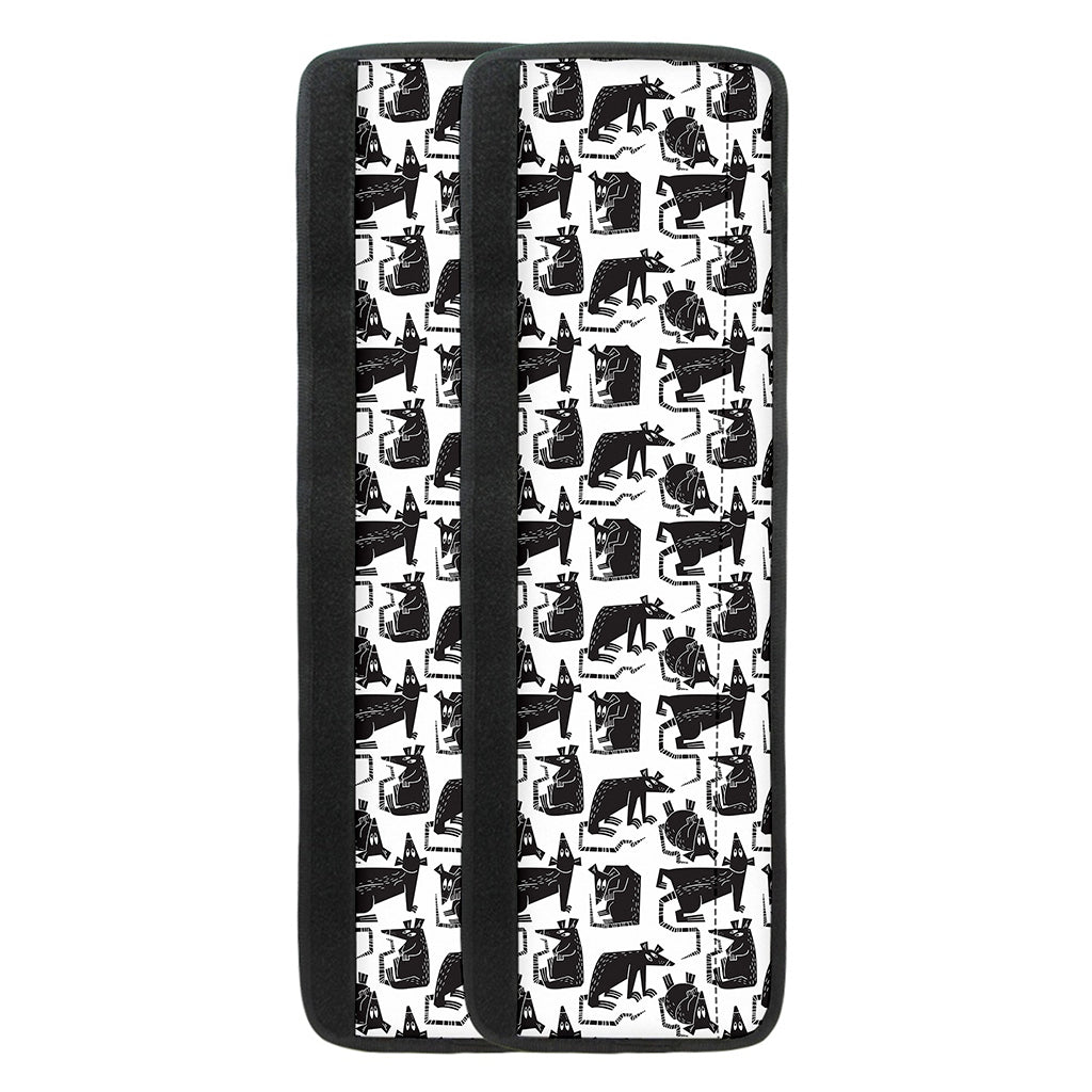 Black And White Rat Pattern Print Refrigerator Handle Covers