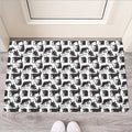Black And White Rat Pattern Print Rubber Doormat