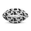 Black And White Rat Pattern Print Rugby Ball