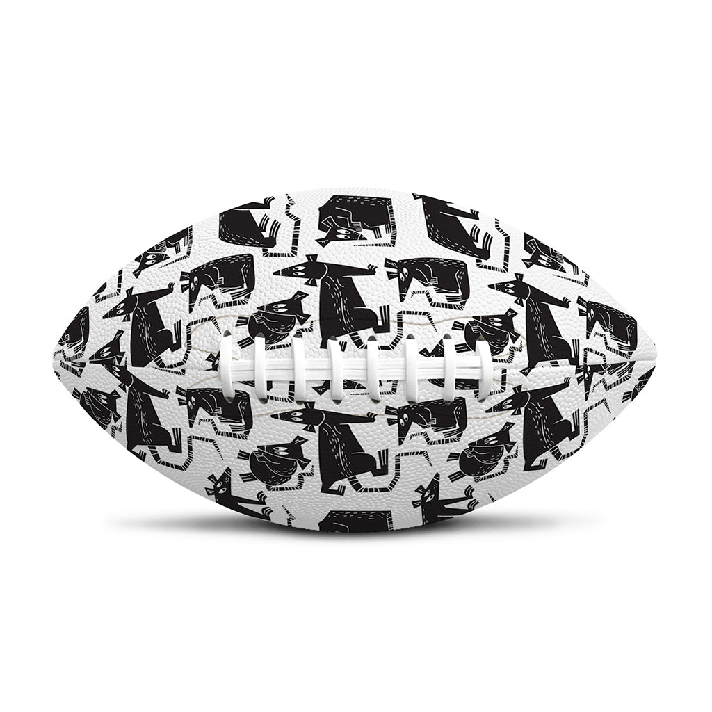 Black And White Rat Pattern Print Rugby Ball