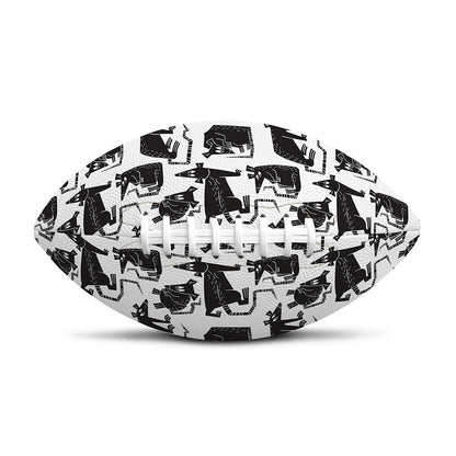 Black And White Rat Pattern Print Rugby Ball