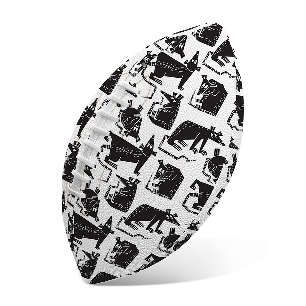Black And White Rat Pattern Print Rugby Ball