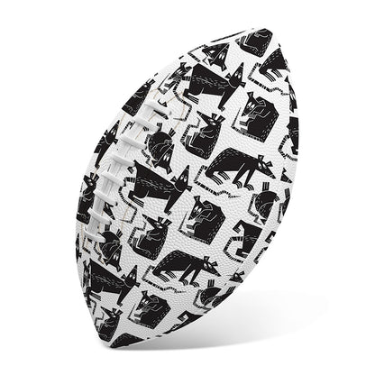 Black And White Rat Pattern Print Rugby Ball