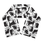 Black And White Rat Pattern Print Scarf