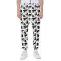 Black And White Rat Pattern Print Joggers