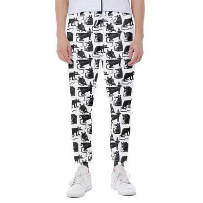 Black And White Rat Pattern Print Scuba Joggers