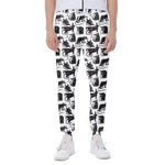 Black And White Rat Pattern Print Scuba Joggers