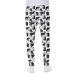 Black And White Rat Pattern Print Scuba Joggers