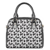 Black And White Rat Pattern Print Shoulder Handbag