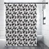 Black And White Rat Pattern Print Shower Curtain