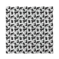 Black And White Rat Pattern Print Silk Bandana