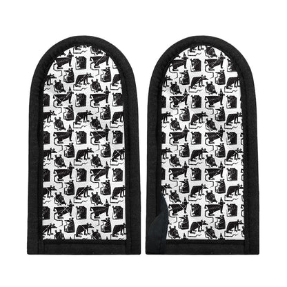 Black And White Rat Pattern Print Skillet Handle Cover