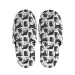 Black And White Rat Pattern Print Slippers