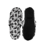 Black And White Rat Pattern Print Slippers