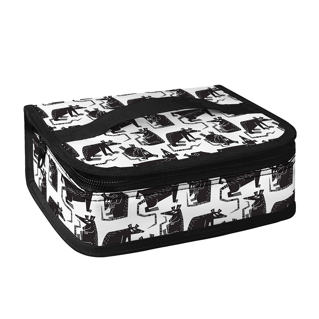 Black And White Rat Pattern Print Small Lunch Bag