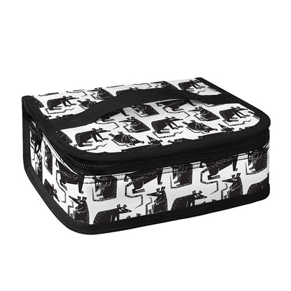 Black And White Rat Pattern Print Small Lunch Bag
