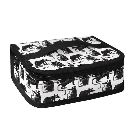 Black And White Rat Pattern Print Small Lunch Bag