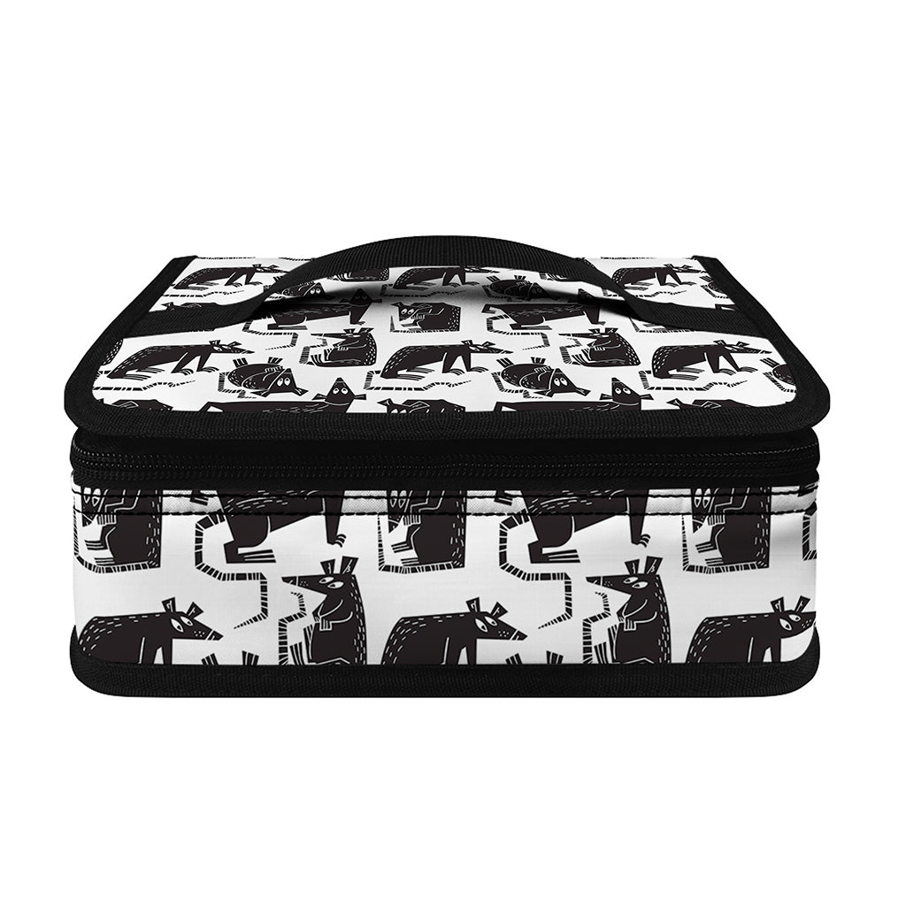 Black And White Rat Pattern Print Small Lunch Bag