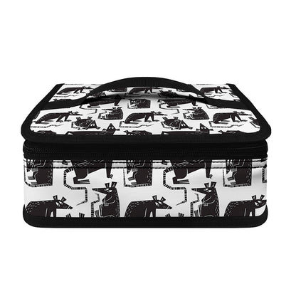 Black And White Rat Pattern Print Small Lunch Bag
