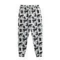 Black And White Rat Pattern Print Sweatpants