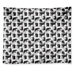 Black And White Rat Pattern Print Tapestry