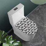 Black And White Rat Pattern Print Toilet Lid Cover