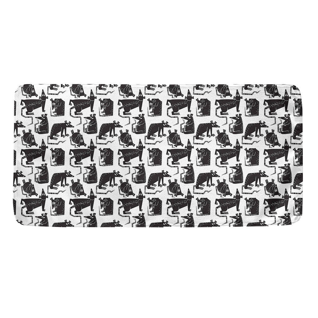 Black And White Rat Pattern Print Towel