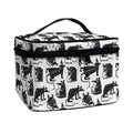 Black And White Rat Pattern Print Travel Makeup Bag