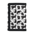 Black And White Rat Pattern Print Trifold Wallet