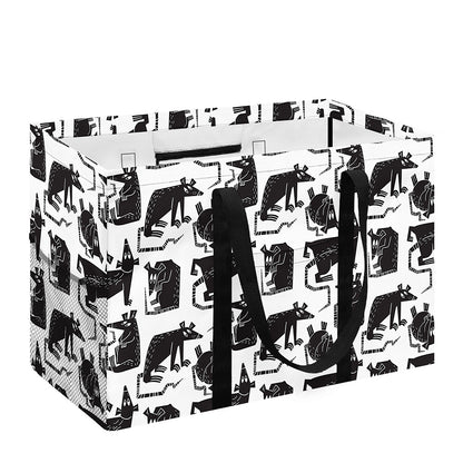 Black And White Rat Pattern Print Utility Tote Bag