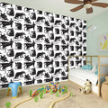 Black And White Rat Pattern Print Wall Sticker