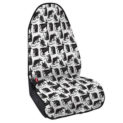 Black And White Rat Pattern Print Waterproof Car Seat Cover