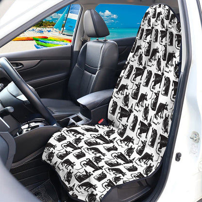 Black And White Rat Pattern Print Waterproof Car Seat Cover