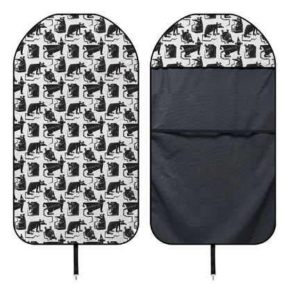 Black And White Rat Pattern Print Waterproof Car Seat Cover