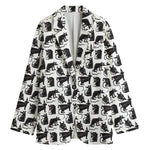 Black And White Rat Pattern Print Women's Blazer