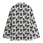 Black And White Rat Pattern Print Women's Blazer