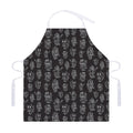 Black And White Robot Pattern Print Adjustable Apron