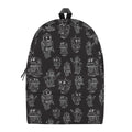 Black And White Robot Pattern Print School Backpack
