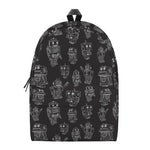 Black And White Robot Pattern Print Backpack