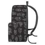 Black And White Robot Pattern Print Backpack